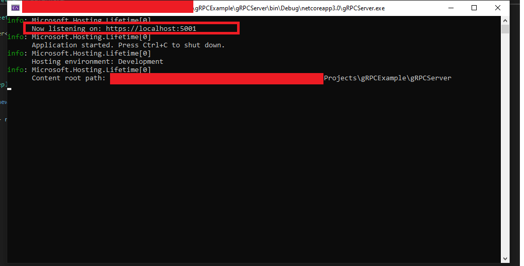 Running application
